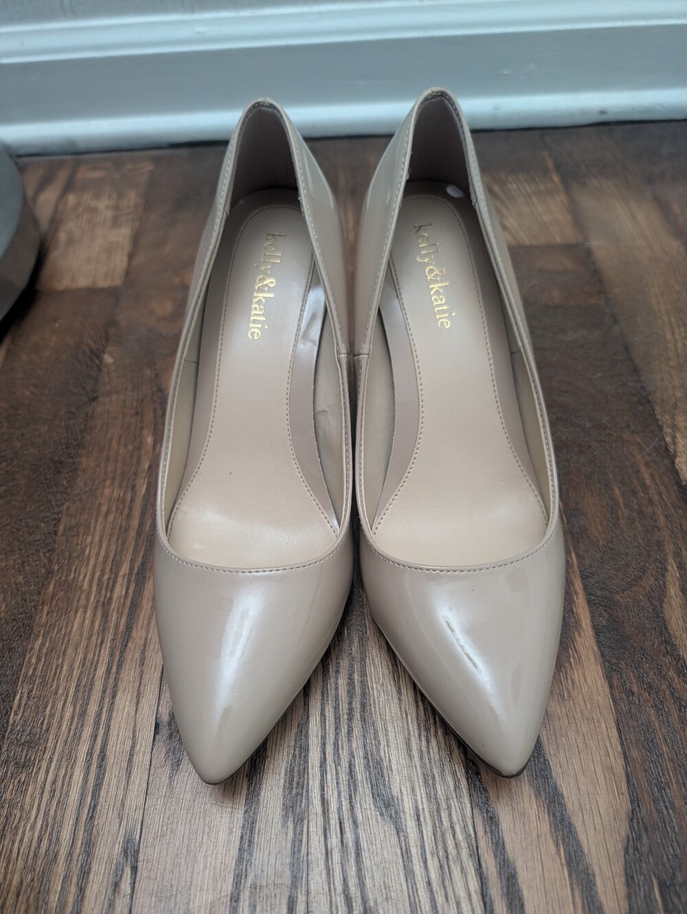 Kelly and Katie Nude Patent Heels